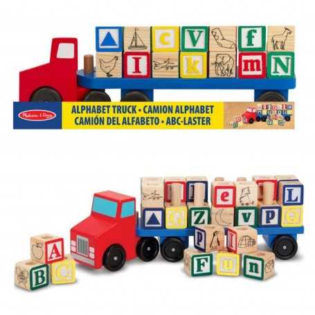Camion Giocattolo in Legno con Lettere, Forme e Cubi ad Incastro 15175 Melissa & Doug 3 anni+
