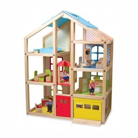 Casa delle Bambole in Legno Hi-Rise con Accessori Melissa & Doug 3 Anni+