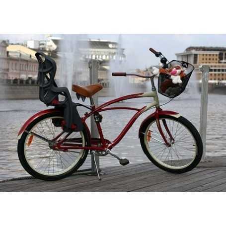 Seggiolino Bici Posteriore Pepe Standard Grigio Rosso Max 22 kg Bellelli  Aggancio al Telaio della Bici