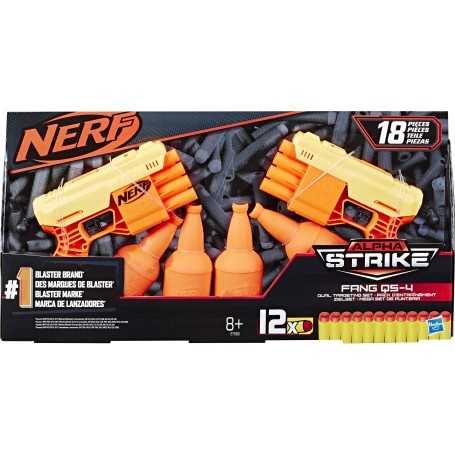 Nerf Alpha Strike Fang QS-4 2 Pistole Dardi E7563EU4 Hasbro 8a+