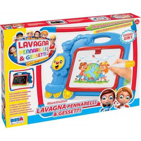 Lavagna per Bambini con Pennarelli e Gessetti 2 Lati 33x25 cm 10372 Ronchi 3 Anni+