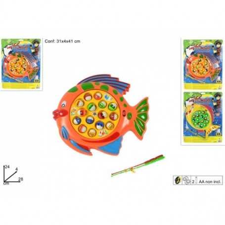 Gioco Pesca Gara di Pesca con 15 Pesci e 2 Canne Colori Assortiti 3a+