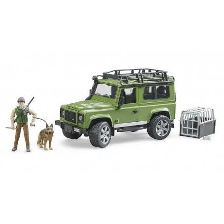 Bruder 02587 Land Rover Defender Station Wagon con Guardia Forestale e Cane 4a+