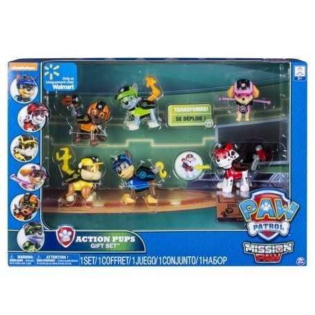 Paw Patrol Personaggi Trasformabili Set Completo 6pz Scatola Regalo Action Pups