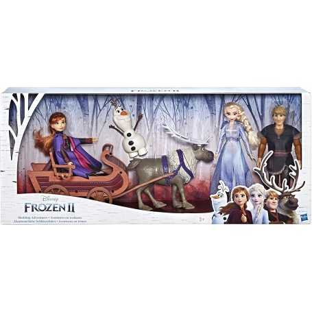 Frozen Multipack Personaggi Elsa Anna Kristoff Olaf e Sven con Slitta Frozen 2 E5517EU4 Hasbro 3a+