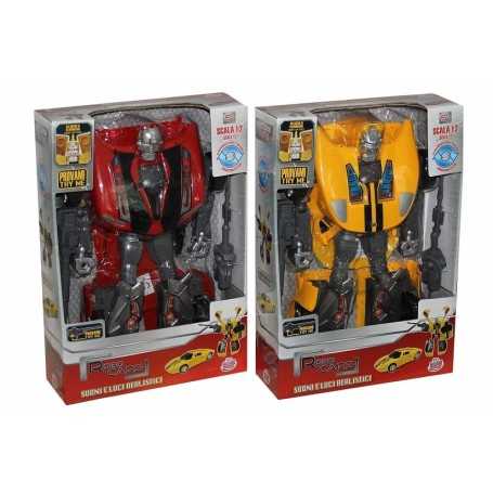 Robot Trasformabile Luci e Suoni 38cm Robo Cars Scala 1:2 Colore Assortito 50110 Grandi Giochi 5a+
