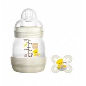 Mam Biberon 130ml Flusso 1 Easy Start Anticolica Neutro Autosterilizzante con Mam Ciuccio Start Nanò