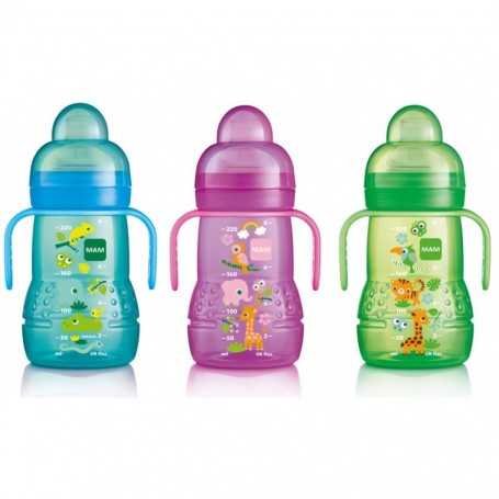 Mam Tazza Trainer 220ml con Beccuccio Morbido e Tettarella in Silicone 4m+ Colori Assortiti