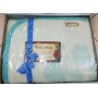 Coperta Pura Lana Vergine Letto Singolo Azzurro 210x160 Karin Made in Italy