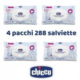 Chicco Salviette Detergenti 4 Pacchi da 72 Salviette con Placchetta Apri Chiudi Offerta Convenienza