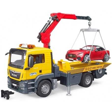 Bruder 03750 Carro Attrezzi Camion con Auto di soccorso stradale MAN TGS con Roadster 4a+