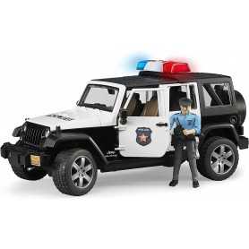 Bruder 02526 Jeep Wrangler Rubicon Polizia con Poliziotto 4a+