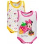 Body Neonato Manica Corta Disney Minnie 12 Mesi 80 cm Set 2 pz Giallo e Fuxia AF5050 Ellepi