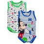 Body Neonato Senza Manica Disney Mickey Mouse Topolino 3 Mesi 62 cm Set 2 pz Verde e Blu AF5044 Ellepi