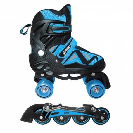Pattini Bambino Double 2in1 4 Rotelle o in Linea n. 31-34 Blu Mandelli 707400161