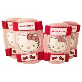 Set Protezioni Bici Pattini Skateboard Bambina Hello Kitty Max 25 kg Ginocchiere + Gomitiere