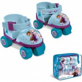 Pattini a Rotelle Bambino Regolabili n. 22-29 Frozen 2 Disney con Ginocchiere e Gomitiere 28298 Mondo