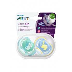 Ciuccio Avent 18 mesi Maschio Ultra Air 2 Succhietti Pacifier SCF349/11