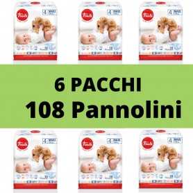 Pannolini Trudi Offerta Taglia 4 6 Pacchi Scatola Risparmio 7-18kg 108 Pannolini