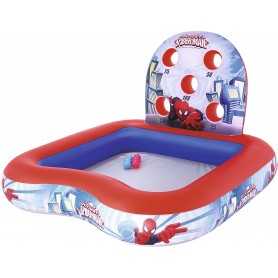 Piscina Spiderman 155x155x99 cm con Gioco Palline 98016 Bestway