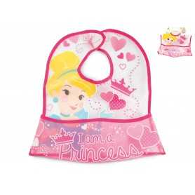 Bavaglino in Silicone con Tasca Principesse Impermeabile Disney 0m+