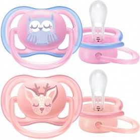 Ciuccio Avent 0-6 mesi Femmina Ultra Air 2 Succhietti Rosa SCF085/02