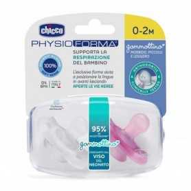 Chicco Gommotto 0-2 Mesi Silicone 2 pezzi Physio Bimba Rosa 7304111