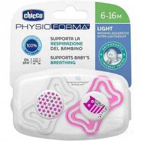 Chicco Ciuccio Silicone 6-16 Mesi PhysioForma Light Bimba 7103311 2 Pezzi
