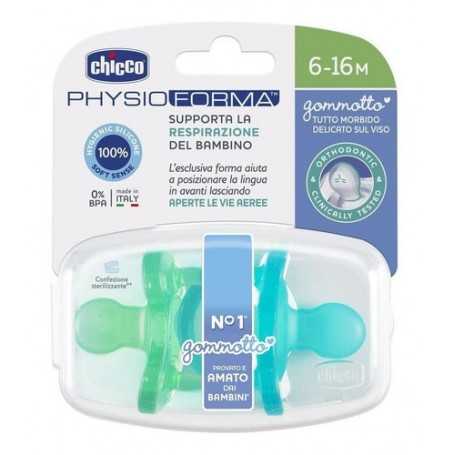 Chicco Gommotto 6-16 Mesi Silicone 2 pezzi Physio Bimbo 7303321