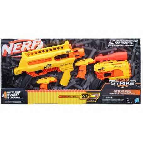 Nerf Alpha Strike Infantry Pack 4 Pistole Dardi + 20 Colpi E8964EU4 Hasbro 8a+