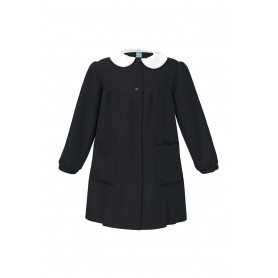 Grembiule Scuola Elementare Bambina Siggi Nero con Bottoni e Colletto Bianco 7 Anni tg. 70 122 cm Senza Ricamo 37GR2888