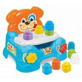Clemmy Soft Poltroncina Portamattoncini Cagnolino Blu 17080 Clementoni 10m+