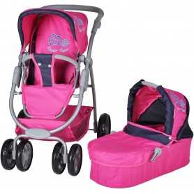 Carrozzina Passeggino per Bambole Giocattolo Coco Pink Flowers 90766 4 anni+ Knorr Toys