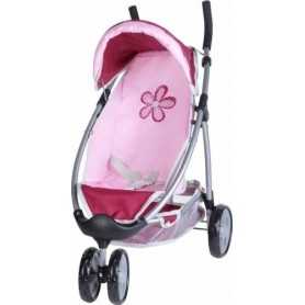 Passeggino per Bambole 3 Ruote Giocattolo Lux Rosa Fiore 16253 4 anni+ Knorr Toys