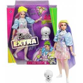 Barbie Extra Capelli Viola con Cucciolo e Accessori GVR05 Mattel 3 Anni+