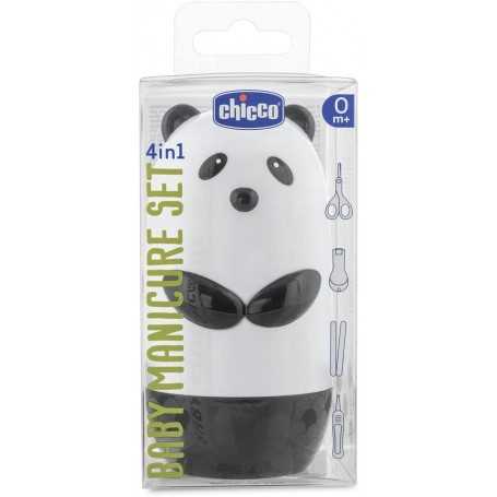 Chicco Set Manicure Panda per Bambini Composto da Forbicine, Tagliaunghie,  Pinzetta e Lima 107310 0m+