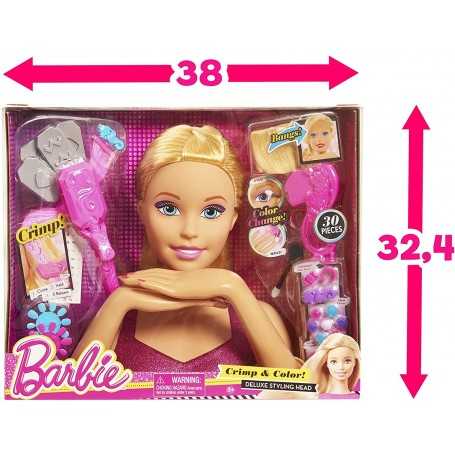 Barbie Testa da Pettinare e Truccare Deluxe Styling Head con Smalto Unghie  BAR17000 Grandi Giochi 3 Anni+