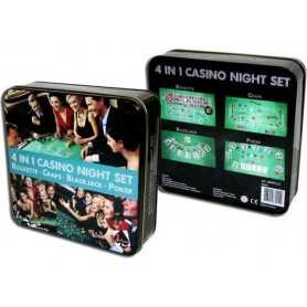 Casino Gioco da Tavolo 4 in 1 Roulette Craps Blackjack Poker 14 Anni+