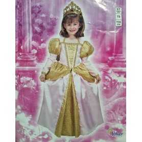 Costume Principessa Rosa Oro 5-7 anni con Corona J288-002 Joker