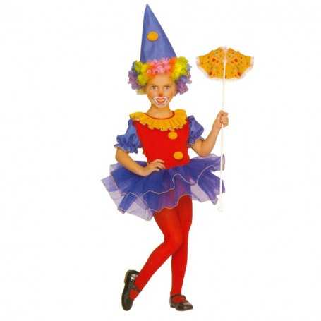 Costume Clown Bambina 4 Anni 4377P Widmann (Parrucca e Calze NON Incluse)