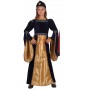 Costume Principessa Nero Gold Bambina 6 anni con Corona in Stoffa 07237