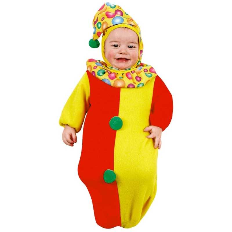 Costume Clown Neonato 9 Mesi 3593W Widmann con Cappello