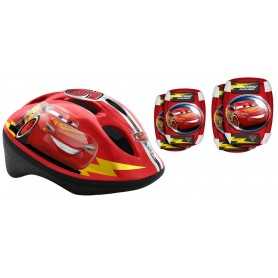 Casco Bici Cars Regolabile 5 Anni 8 Anni 52-56 cm con Ginocchiere Gomitiere C893507 Stamp