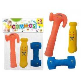 Giochi Bagnetto Neonato Attrezzi in Gomma 3 pezzi Gommolosi 72483 Teorema