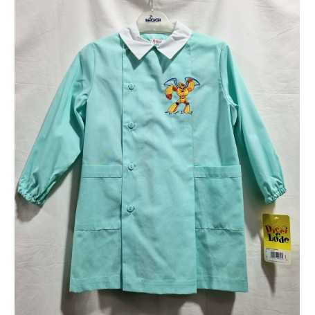 Grembiule Asilo Bambino 4 anni 104 cm tg.55 Verde Tinta Unita Robot Eroe 35GR1071 Dieci e Lode by Siggi