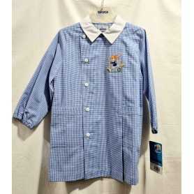 Grembiule Asilo Bambino 4 anni Siggi 104 cm tg.55 Azzurro Quadretti Calcio 33GR2270 Siggi