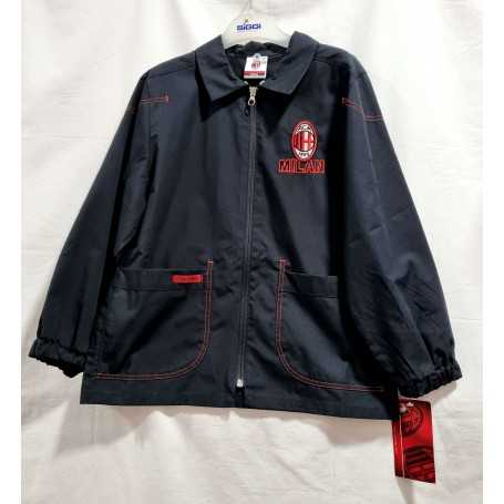 Grembiule Scuola Elementare Siggi Milan Calcio Bambino Nero con Cerniera Zip 6 Anni tg. 65 116 cm Ufficiale Milan
