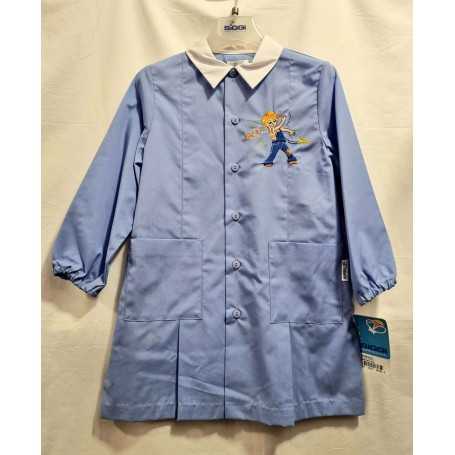 Grembiule Asilo Siggi Bimbo 6 anni 116 cm tg.65 Azzurro Tinta Unita Bambino 33GR0743 Siggi