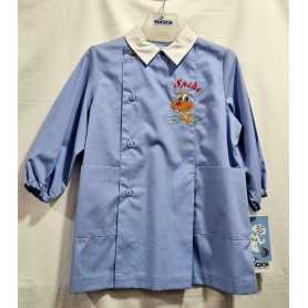 Grembiule Asilo Siggi Bambino 2 anni 92 cm tg.45 Azzurro Tinta Unita 33GR1281 Scoiattolo Siggi