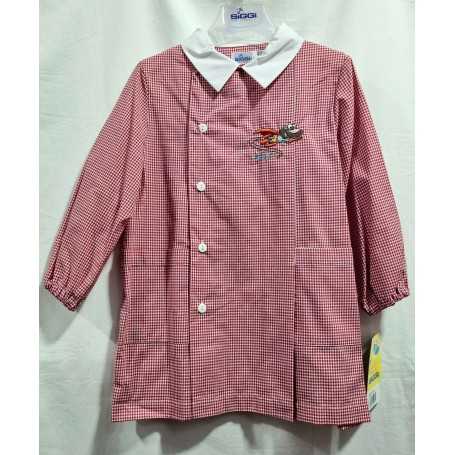 Grembiule Asilo Siggi Bambino 6 anni 116 cm tg.65 Rosso Quadretti 33GR2404 Supereroe Siggi